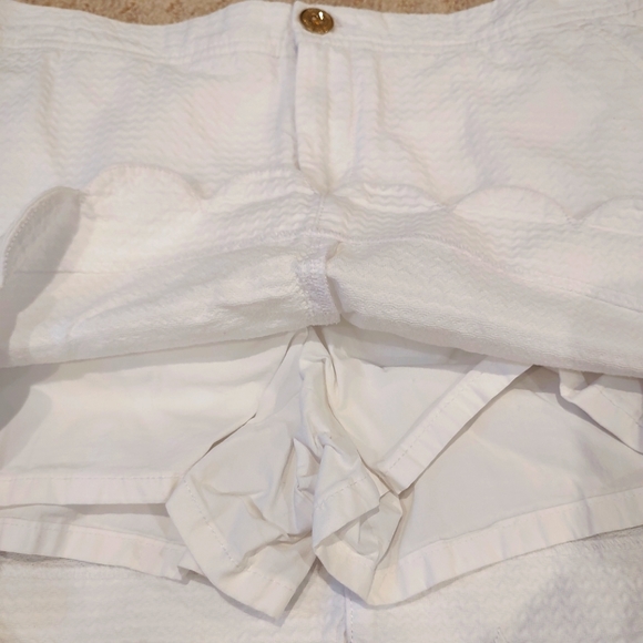 Lilly Pulitzer Callahan Scalloped Skirt White Waffle Weave Front Zip Size 6 - Picture 5 of 12